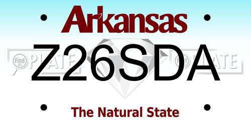 Z26SDA Arkansas License Plate