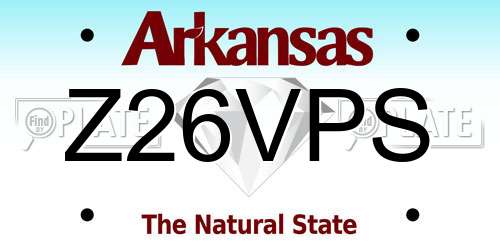Z26VPS Arkansas License Plate