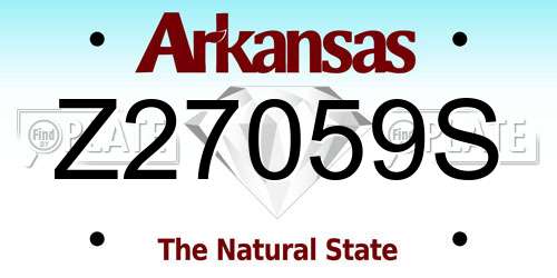 Z27059S Arkansas License Plate