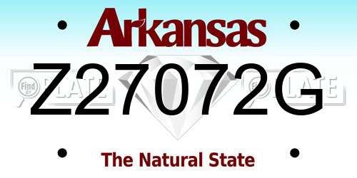 Z27072G Arkansas License Plate