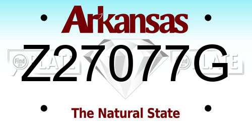 Z27077G Arkansas License Plate
