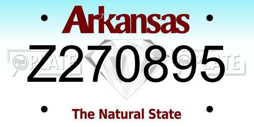 Z270895 Arkansas License Plate