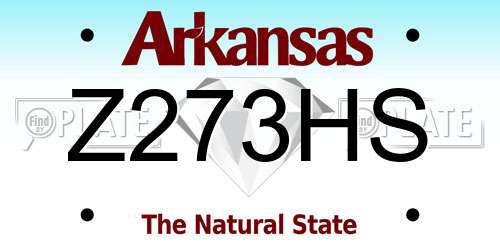 Z273HS Arkansas License Plate