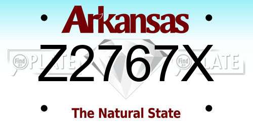 Z2767X Arkansas License Plate