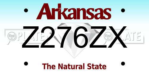 Z276ZX Arkansas License Plate