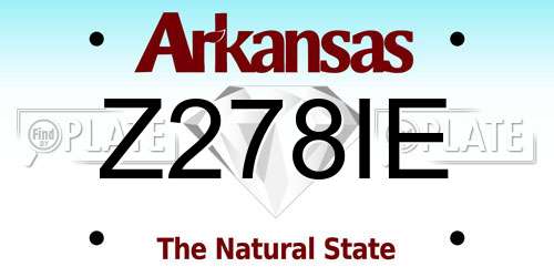 Z278IE Arkansas License Plate