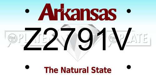 Z2791V Arkansas License Plate