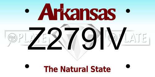 Z279IV Arkansas License Plate