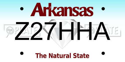 Z27HHA Arkansas License Plate