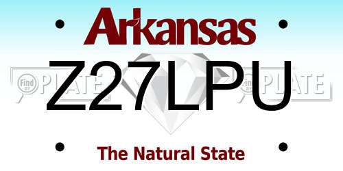 Z27LPU Arkansas License Plate