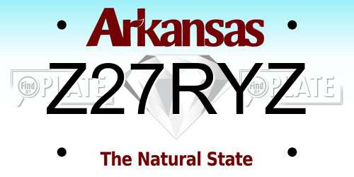 Z27RYZ Arkansas License Plate