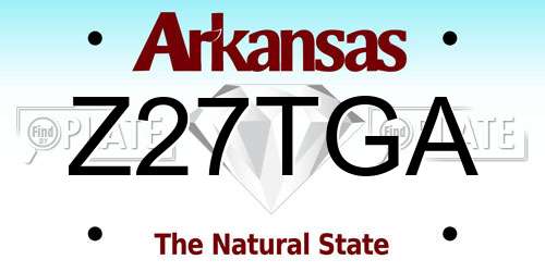Z27TGA Arkansas License Plate