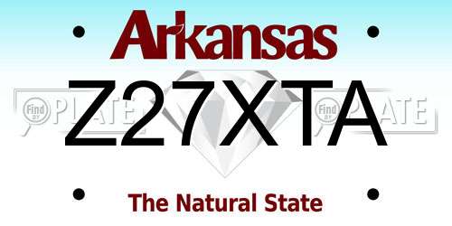 Z27XTA Arkansas License Plate