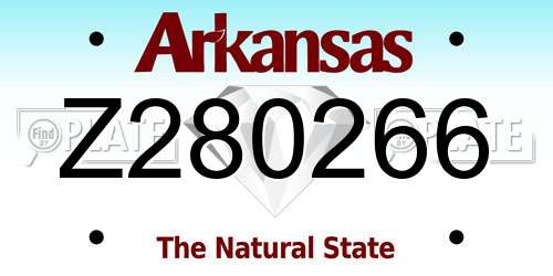 Z280266 Arkansas License Plate