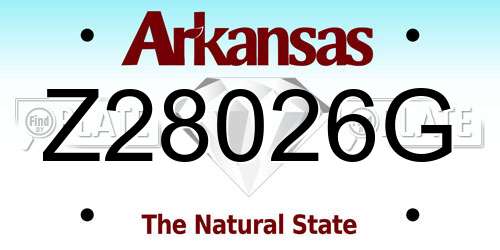 Z28026G Arkansas License Plate