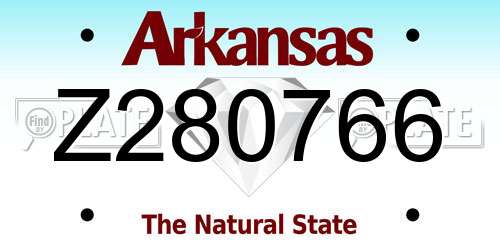 Z280766 Arkansas License Plate
