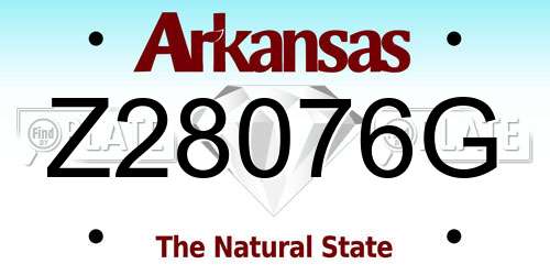 Z28076G Arkansas License Plate