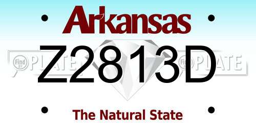 Z2813D Arkansas License Plate