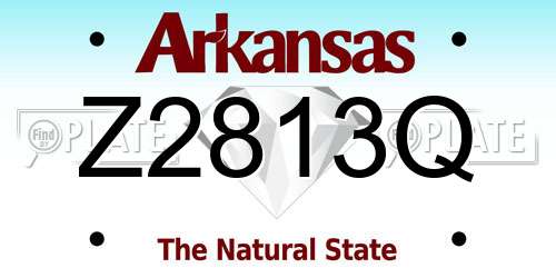 Z2813Q Arkansas License Plate