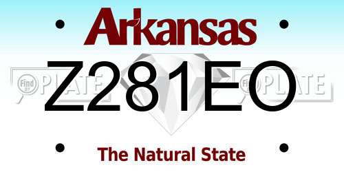 Z281EO Arkansas License Plate