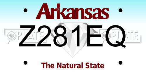 Z281EQ Arkansas License Plate