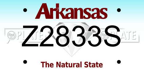 Z2833S Arkansas License Plate