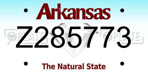Z285773 Arkansas License Plate