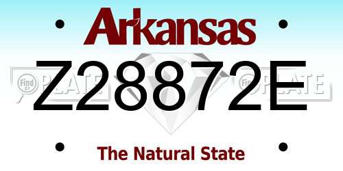 Z28872E Arkansas License Plate