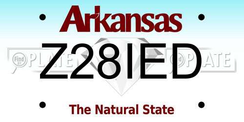 Z28IED Arkansas License Plate