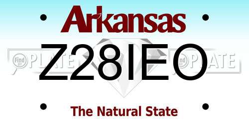 Z28IEO Arkansas License Plate