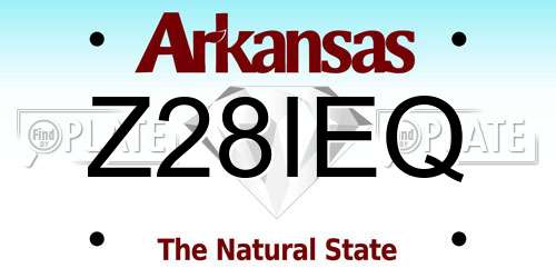 Z28IEQ Arkansas License Plate