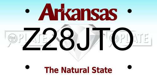 Z28JTO Arkansas License Plate