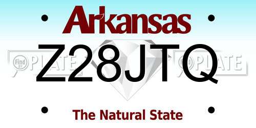Z28JTQ Arkansas License Plate