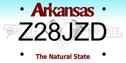 Z28JZD Arkansas License Plate