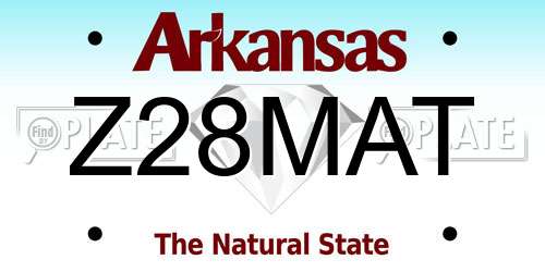 Z28MAT Arkansas License Plate