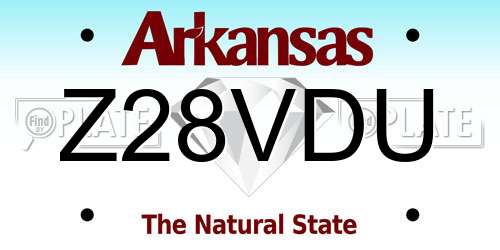 Z28VDU Arkansas License Plate