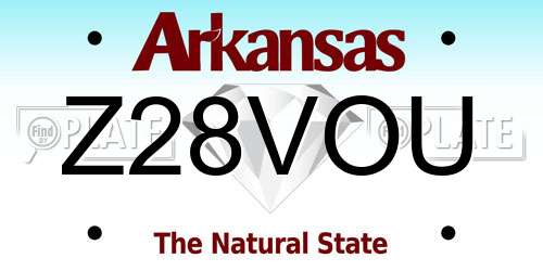 Z28VOU Arkansas License Plate