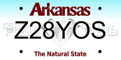 Z28YOS Arkansas License Plate