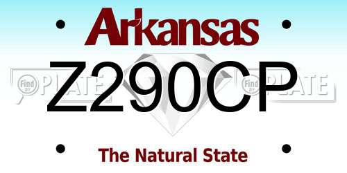 Z290CP Arkansas License Plate