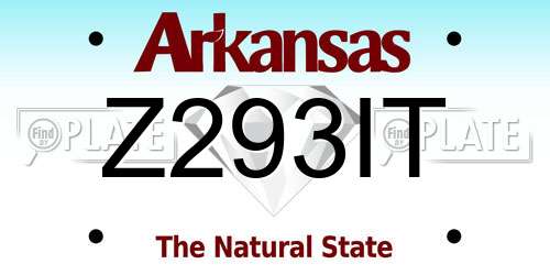Z293IT Arkansas License Plate