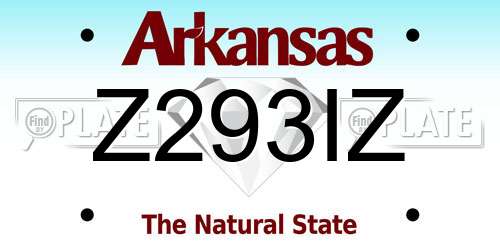 Z293IZ Arkansas License Plate