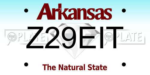 Z29EIT Arkansas License Plate