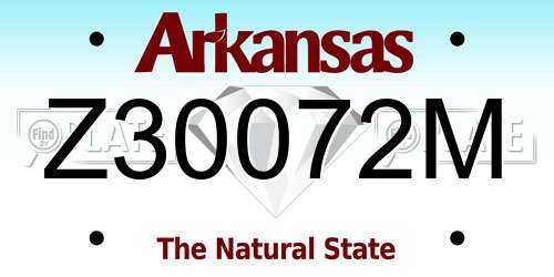Z30072M Arkansas License Plate