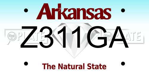 Z311GA Arkansas License Plate