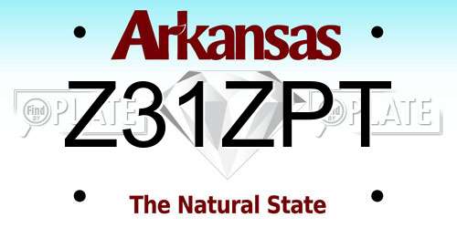 Z31ZPT Arkansas License Plate
