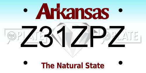 Z31ZPZ Arkansas License Plate