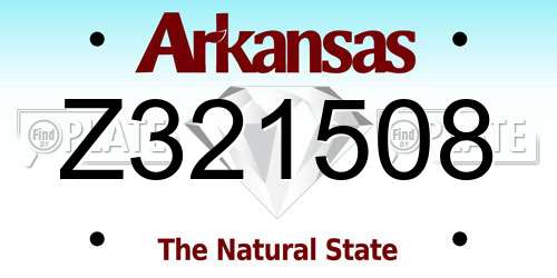 Z321508 Arkansas License Plate