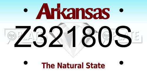 Z32180S Arkansas License Plate