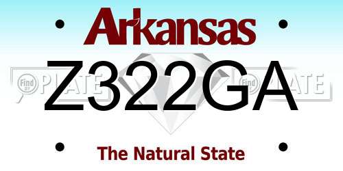 Z322GA Arkansas License Plate