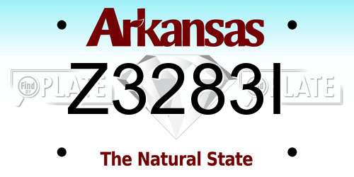 Z3283I Arkansas License Plate